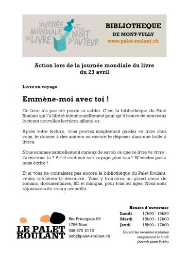 Image Journ&eacute;e Mondiale du Livre